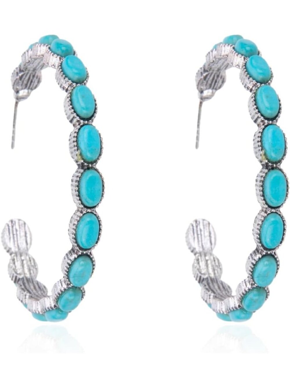 Rustic Western Concho Hoop Earrings for Women - Boho Chic Style, Unique Design